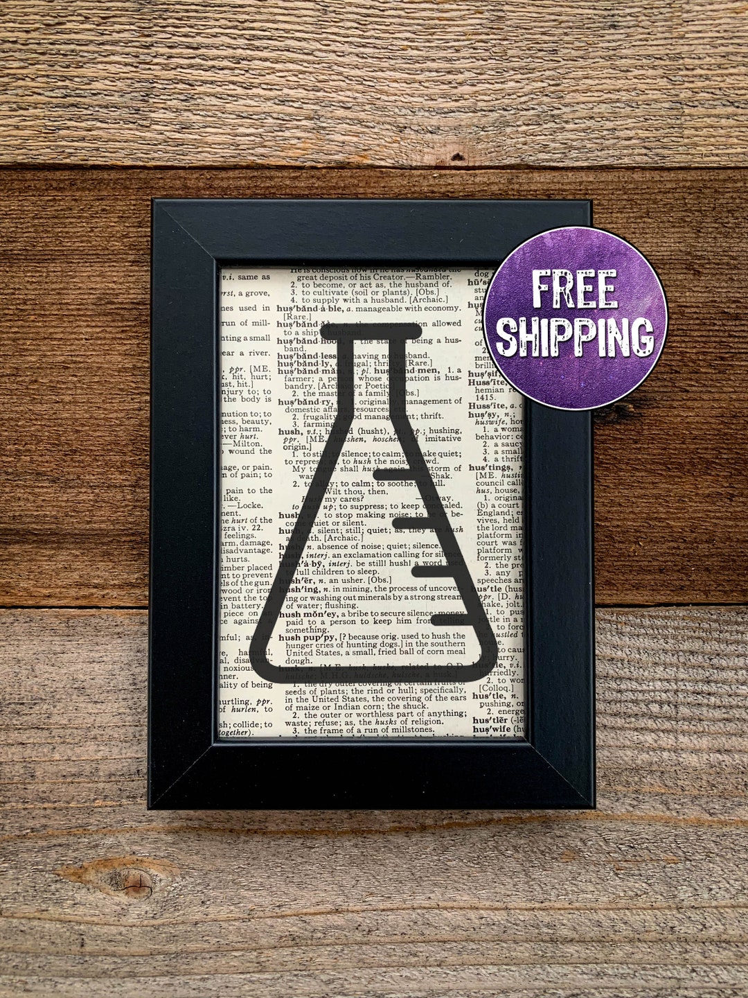 Erlenmeyer Flask Vintage Dictionary Print Chemistry Gift Etsy España