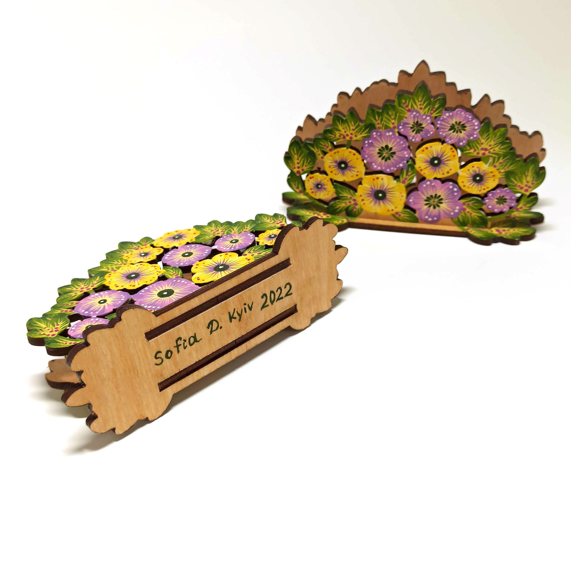 Wood Napkin Holder Sunflower. Handmade Napkin Flowers. Hand Etsy