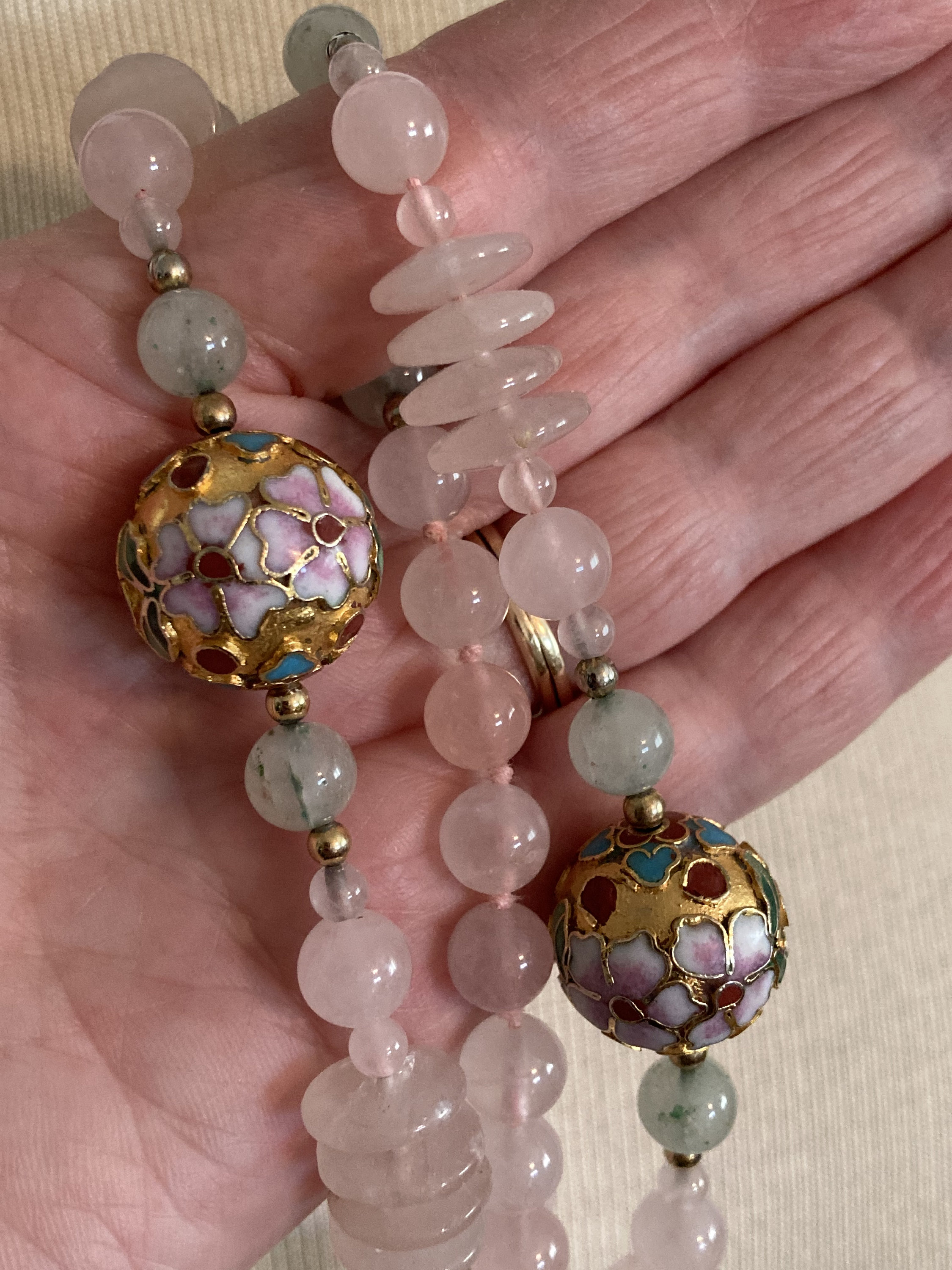 vintage rose quartz necklace vintage rose quartz necklace