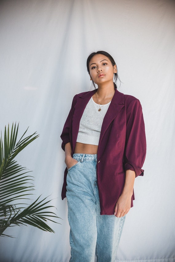 Maroon Oversized Blazer | Women's Vintage Oversize