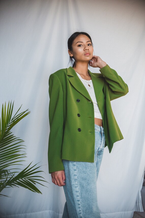 Bright Green Oversized Blazer | Women's Vintage Ov