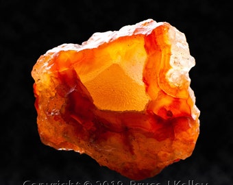 Framed Mineral Micro-Photo - Orange Carnelian Agate
