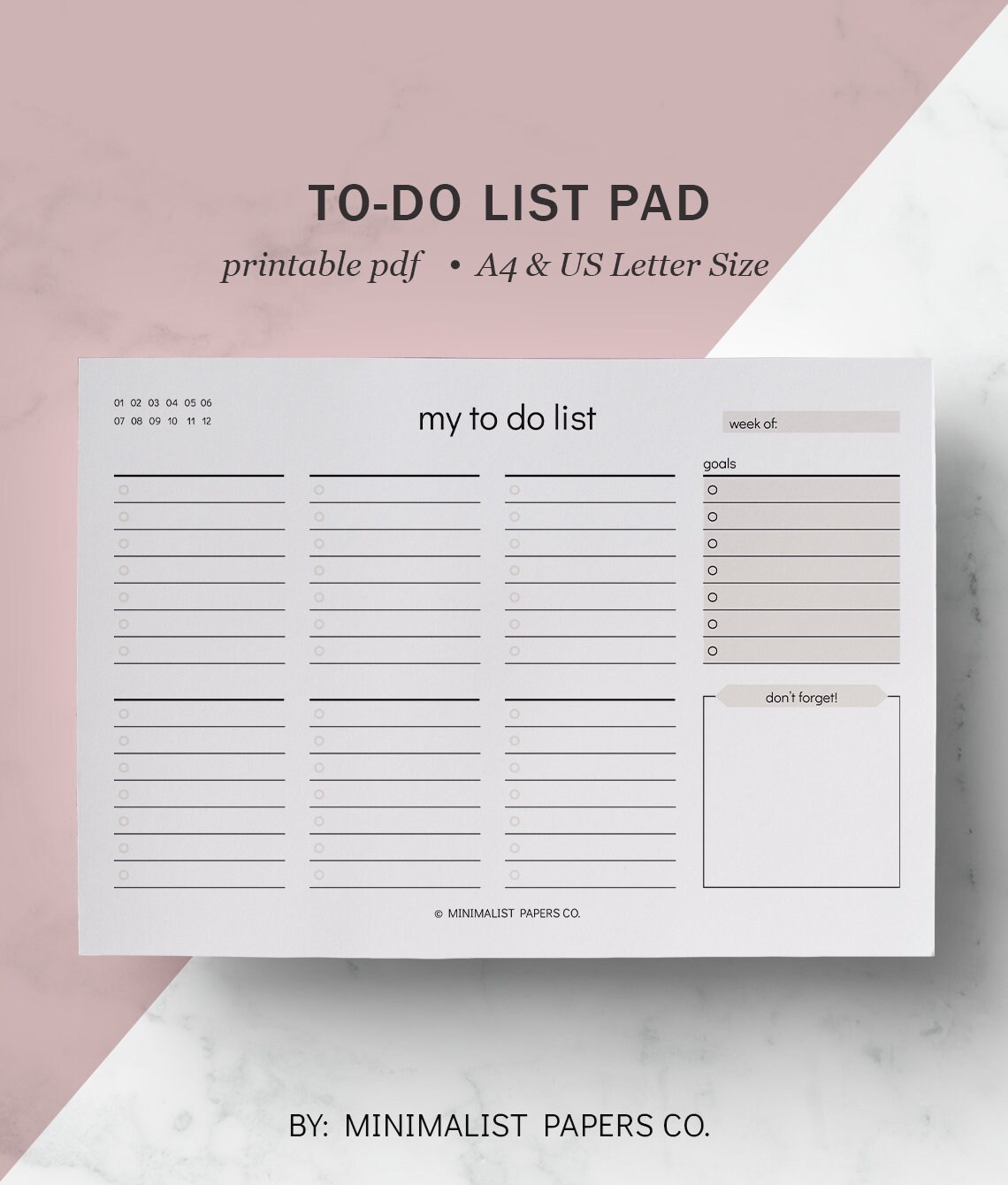 To Do List Note Pad and Weekly To Do List Pad Daily To Do Etsy