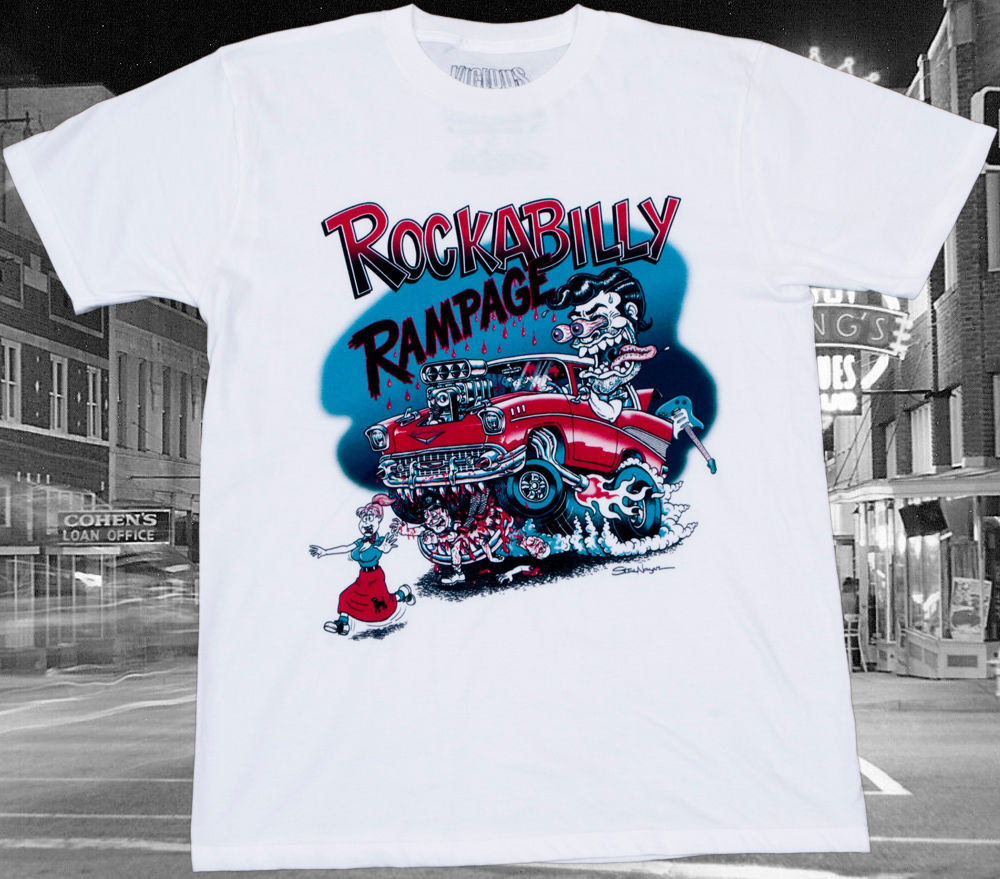 T-shirt Rockabilly Crazy Rhythm - Fruit Of The Loom - Coton - 50's 60's Vintage
