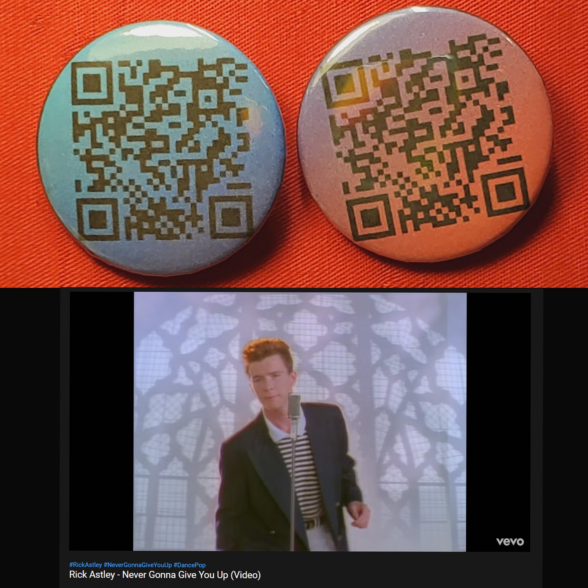 NO ADS Rick Roll QR Code Sticker to Rick Roll Friends Coworkers Strangers  Anyone -No Ads - Qr Code Goes Straight to The Rick Roll Video