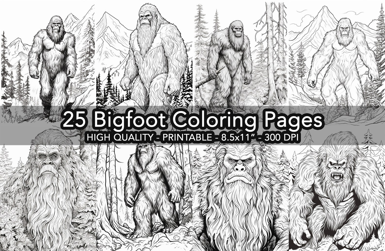 25 Bigfoot Coloring Pages Printable Sasquatch Printable Coloring Page ...