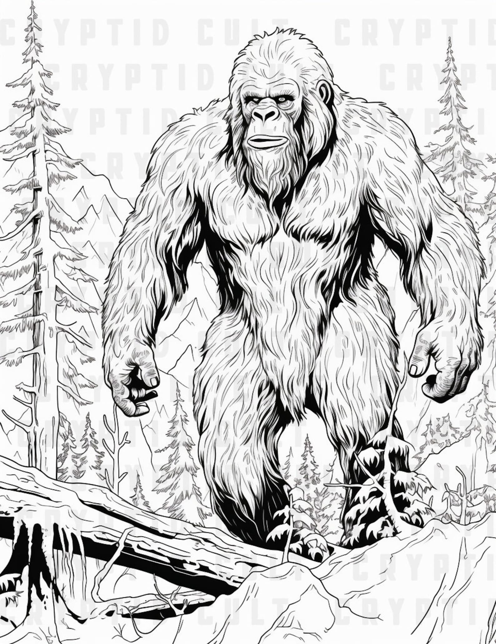 25 Bigfoot Coloring Pages Printable Sasquatch Printable Coloring Page