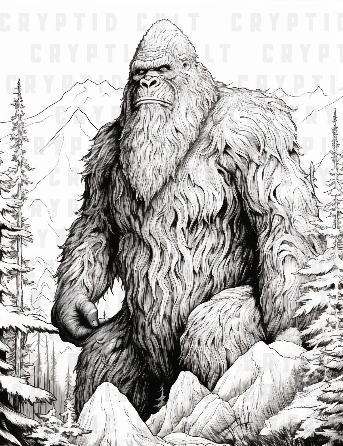 25 Bigfoot Coloring Pages Printable Sasquatch Printable Coloring Page