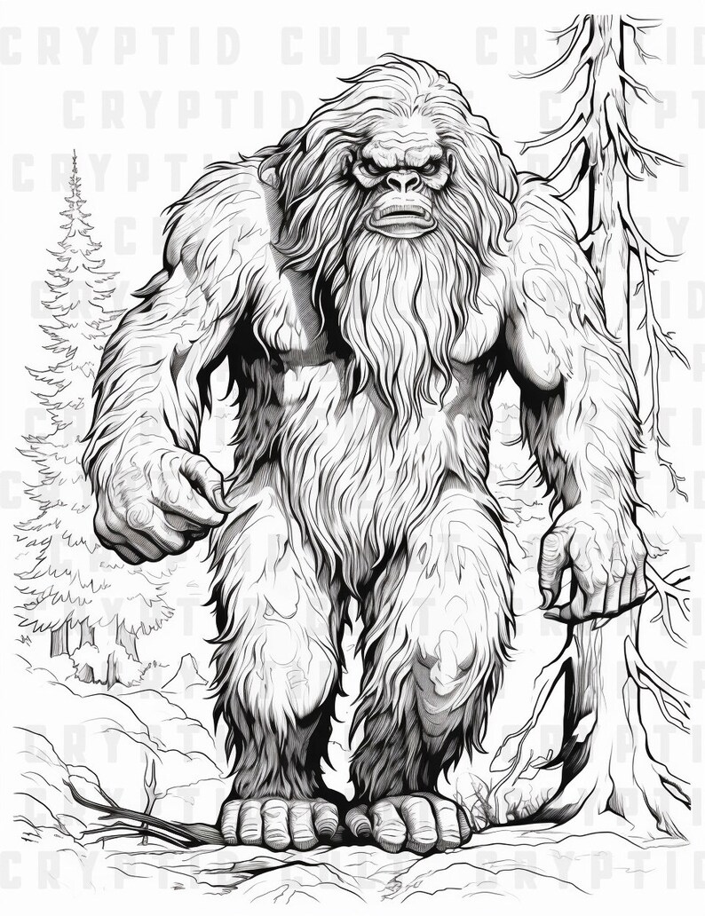 25 Bigfoot Coloring Pages Printable Sasquatch Printable Coloring Page ...