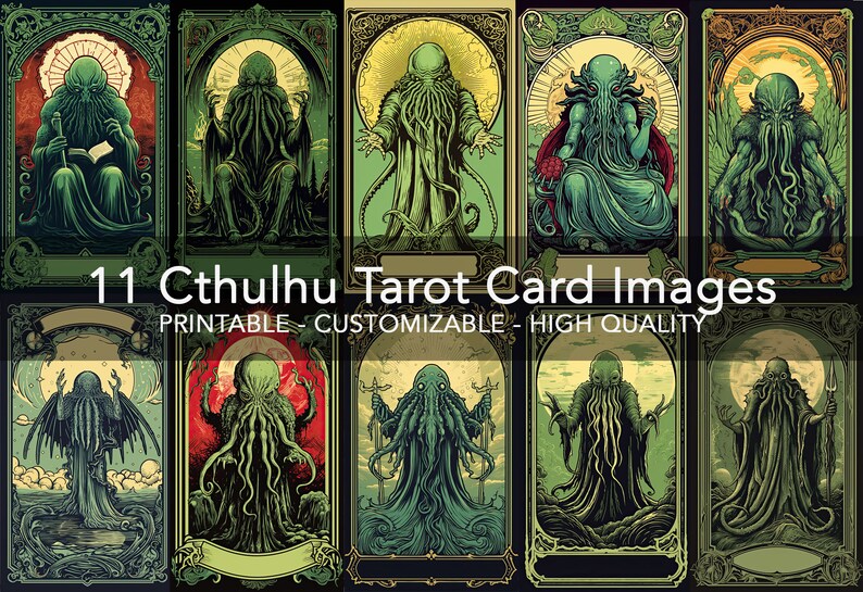 11 Cthulhu Printable Tarot Cards Eldritch Tarot Printable Tarot ...