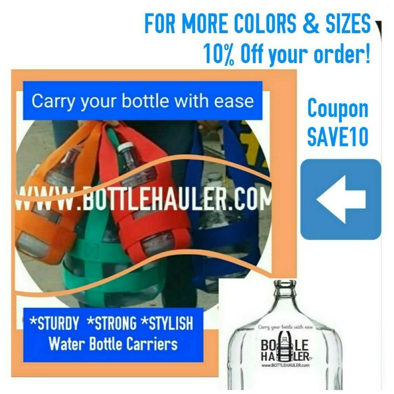 3 Gallon Water Bottle Carrier TALL Carboy glass bottle not included image 4