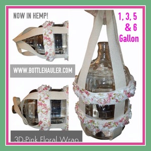 5 Gallon water bottle Carrier in HEMP by Bottle Hauler Bottle Glass bottle NOT included. Carboy carrier image 3