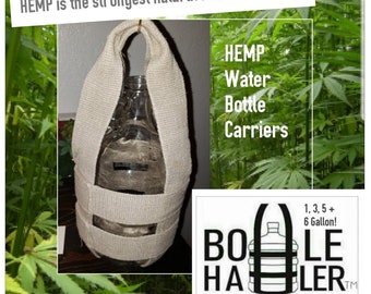 Hemp 1 Gallon Water Bottle Carrier  by Bottle Hauler. Glass bottle NOT included