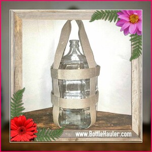 5 Gallon water bottle Carrier in HEMP by Bottle Hauler Bottle Glass bottle NOT included. Carboy carrier image 4