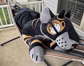 6 Ft UNSTUFFED Demon Cat Plush!