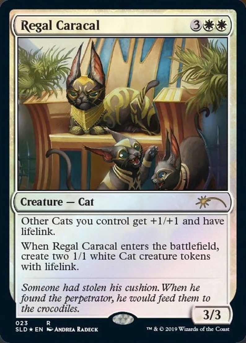 Regal Caracal Foil Artist Proof from OMGKitties MTG set