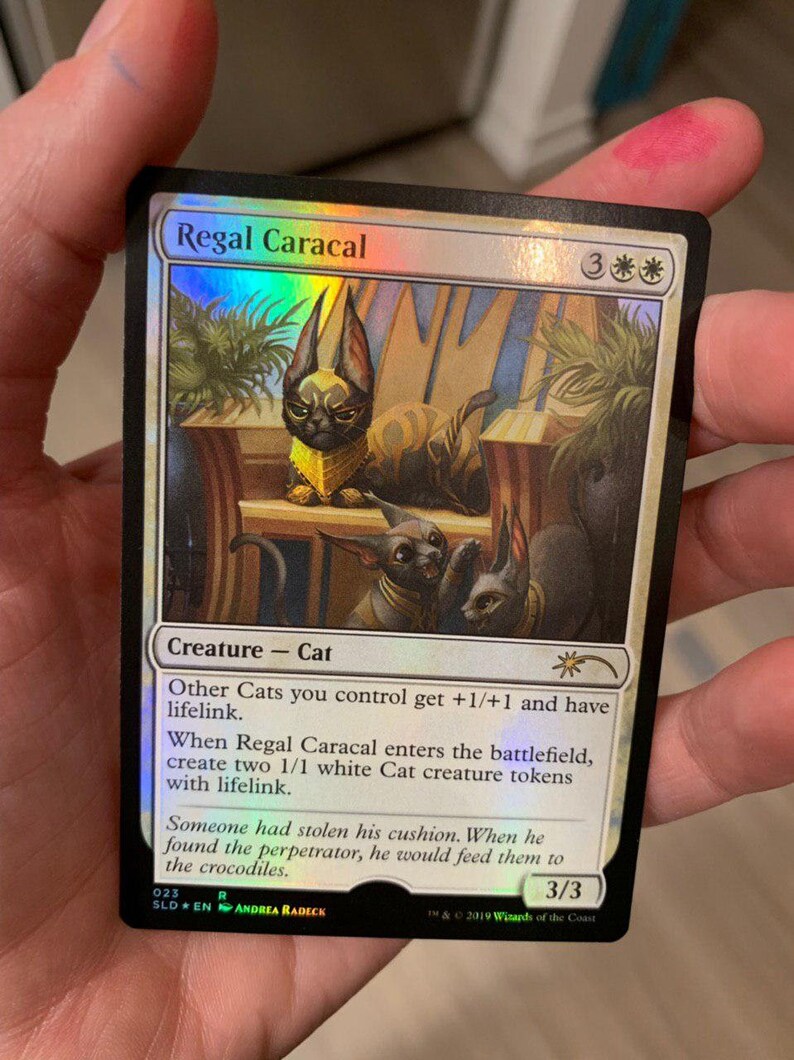 Regal Caracal Foil Artist Proof from OMGKitties MTG set