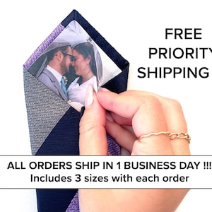 Custom Photo Patch, Tie Patch, Photo Tie Patch, Father of the Bride, Father's Day Gift Weddings, Groomsmen, Missionary Gift, Peel & Stick
