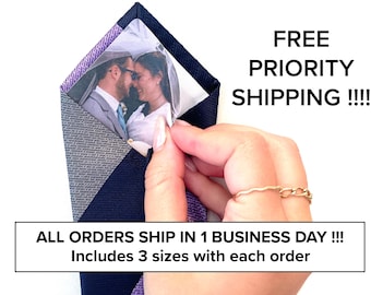 Custom Photo Patch, Tie Patch, Photo Tie Patch, Father of the Bride, Father's Day Gift Weddings, Groomsmen, Missionary Gift, Peel & Stick