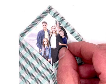 Aangepaste STOF FOTO Tie PATCH voor stropdassen enz. - | Vaderdagcadeau | Bruiloften | Vader van de bruid | Bruidsjonkers | Valentijnsdag | Schil en plak