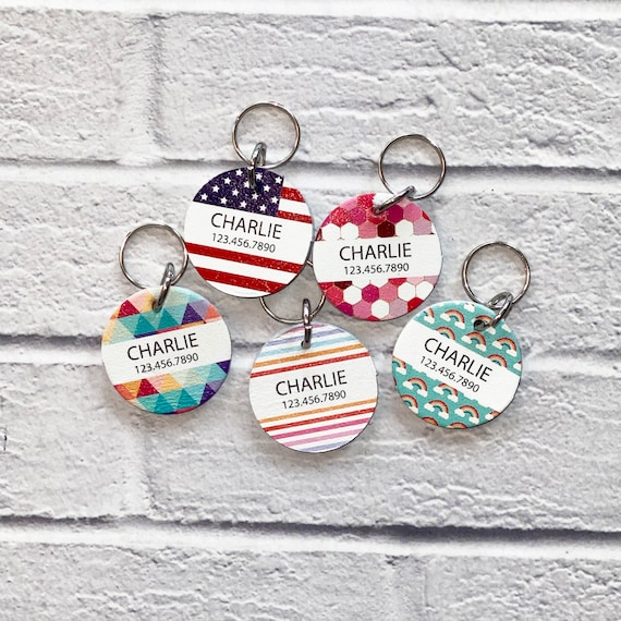 Leather Pet Name Tag, Small Dog or Cat ID Tag, Silent Dog Tag, New Puppy Gift, Quiet Custom Cat Tag, New Kitten Gift, Pet Accessories