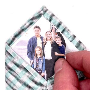 Custom Fabric Photo Patch, Tie Patch - Father's Day Gift, Father of the Bride, Weddings, Groomsmen, Missionary Gift, Peel & Stick