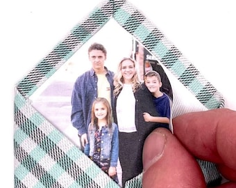 Custom Fabric Photo Patch, Tie Patch - Father's Day Gift, Father of the Bride, Weddings, Groomsmen, Missionary Gift, Peel & Stick