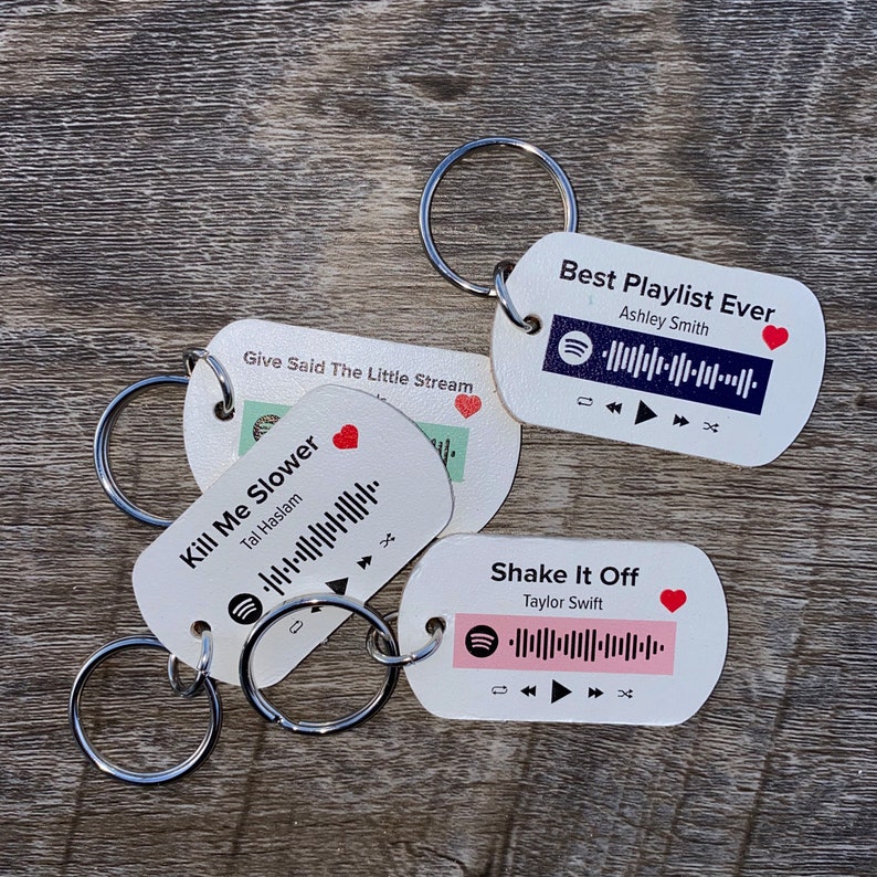 Spotify Code Custom Leather Keychain  Song or Playlist image 1