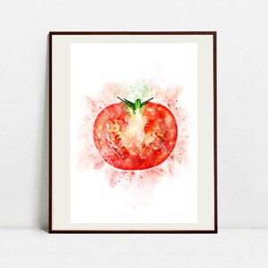 Tomato Watercolor Art Print, Tomato Illustration, Kitchen Wall art, Kitchen Wall Decor, Vegetable Print