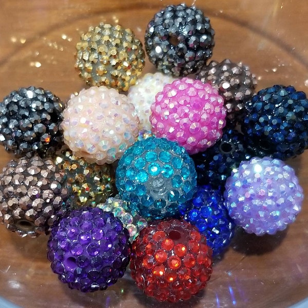 20mm Bubble Gum Beads  - Blingy/Rhinestone Design