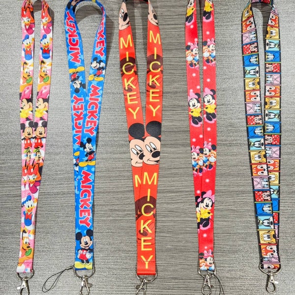 Minnie and Mickey Mouse Themed Lanyards