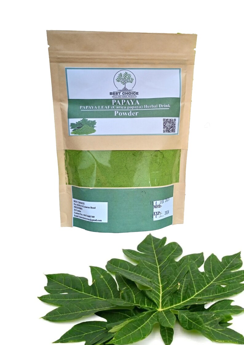 Organic Dried Papaya Leaf Powder Pure 100 Natural Etsy
