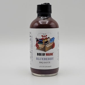 Blueberry BBQ Sauce with Real Maine Wild Blueberries - 4 ounce, All Natural, NON GMO, Gluten Free, Made in Maine - Great as a Marinade