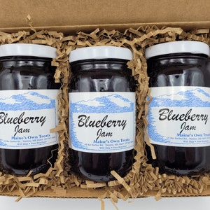 10oz Wild Maine Blueberry Jam - Gift Package - Small Batch Made - Great for Birthday, Valentines, Mothers Day or Christmas gifts
