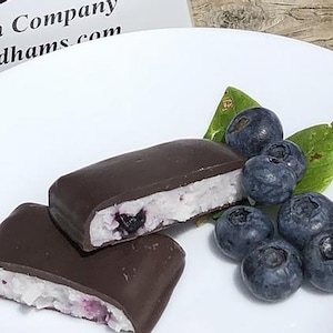 Maine Needhams - Gourmet Chocolate Coconut & Potato Candy Bars packed in Gift Boxes Blueberry