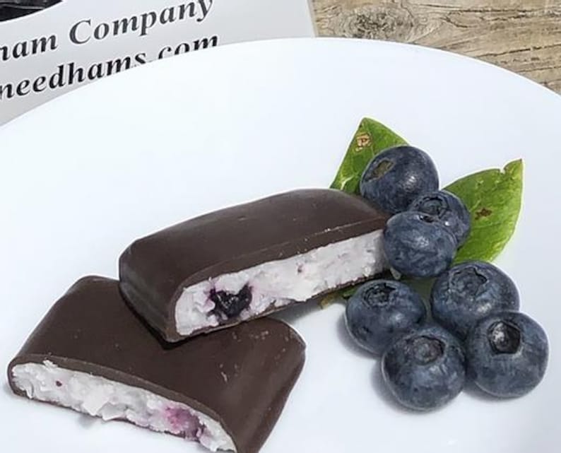 Maine Needhams - Gourmet Chocolate Coconut & Potato Candy Bars packed in Gift Boxes Blueberry
