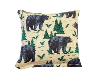 Balsam Fir Pillow - Black Bear Design - 3" x 3" Made in Maine