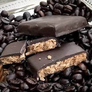 Maine Espresso Needhams - Gourmet Chocolate Coconut Candy Bars with real Coffee Beans great for Valentines Day or Mothers Day