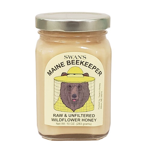 10oz Raw and Unfiltered Wildflower Honey from Maine Beekeepers, Made in Maine, Organic and Natural