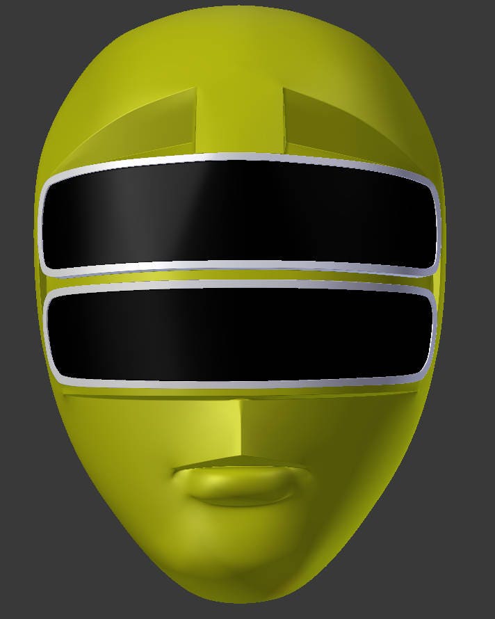 power rangers zeo yellow ranger helmet 3d print file stl Etsy