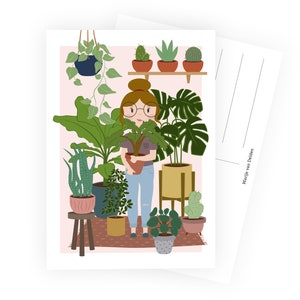 fille avec des plantes