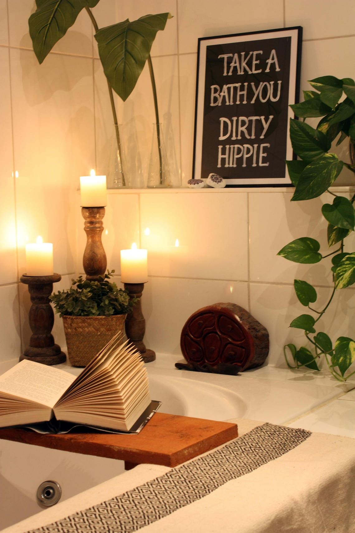 Take a bath you dirty hippie poster A3 Boho art Wall Etsy