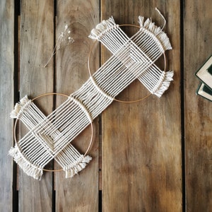 Modern Wall Hanging / Dreamcatcher / Macrame Hoop Art