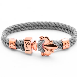 Braccialetto Giglio Oro Rosa con Cordino Marino (spedizione gratuita)