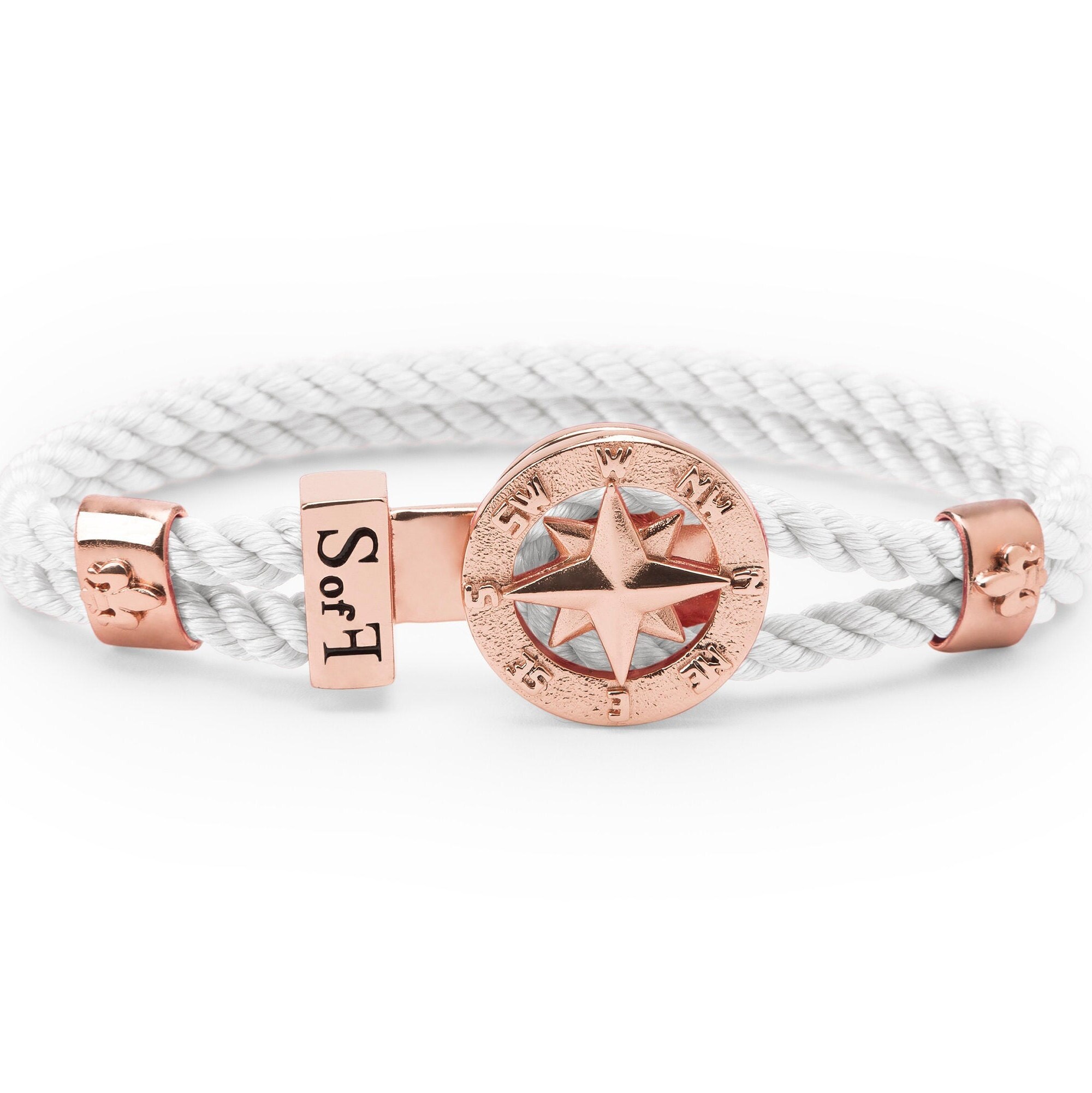 Compass Rose Bracelet Rose Gold With Marine Rope free Etsy