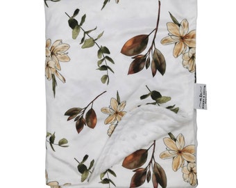 Floral Microfibre Fleece Baby Blanket: Stroller Pram Comforter