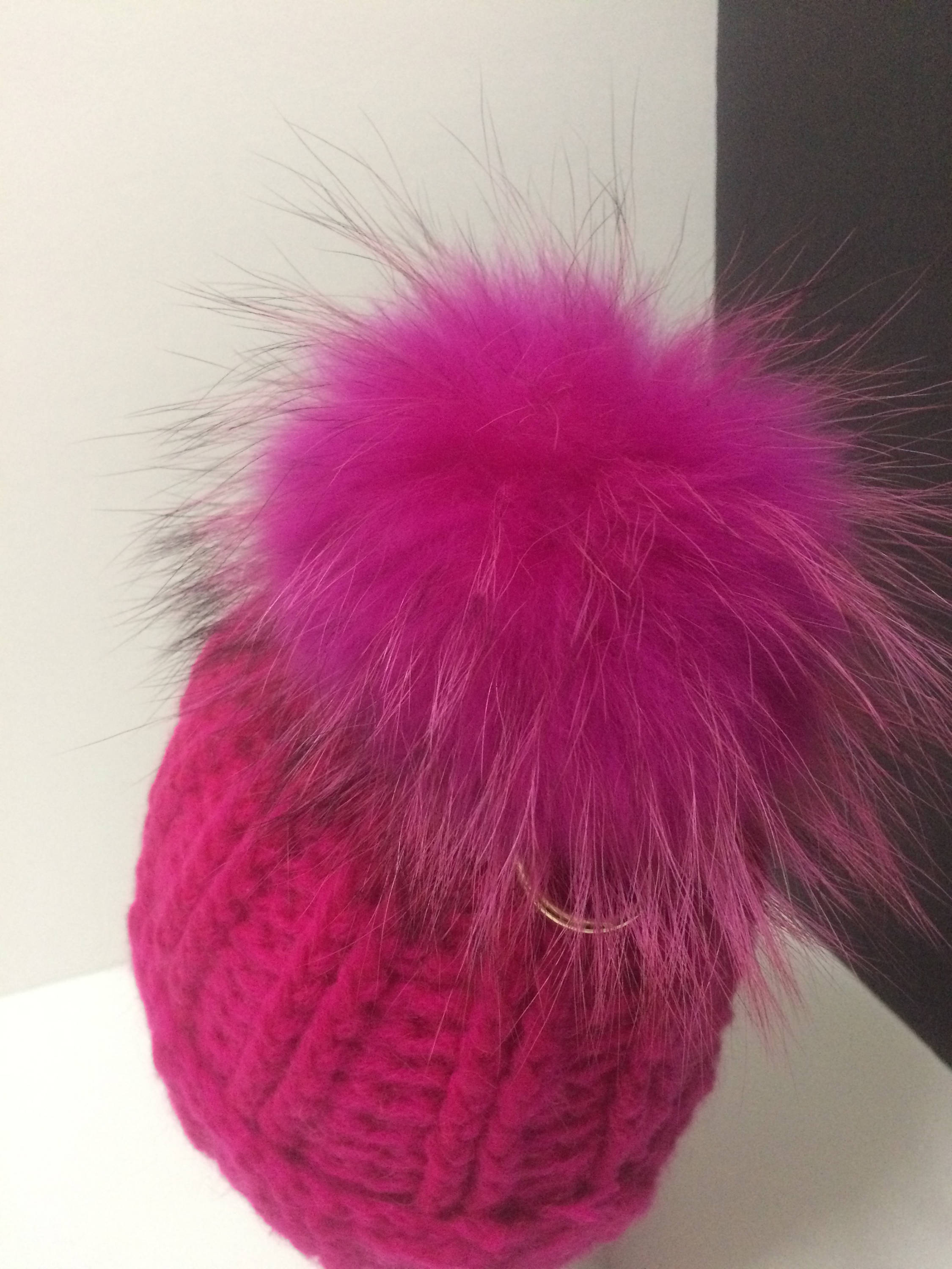 Hot Pink Beanie HatMohair Removable Large Real Genuine Etsy