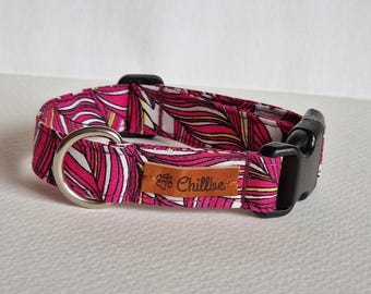 Small Dog Collar made from purple floral cotton fabric, Thin dog collar, Cute teacup puppy collar, Girl dog collar, Collar for Yorkie