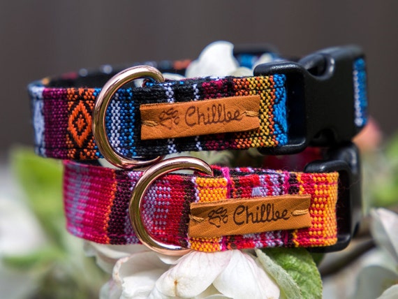 Adjustable dog collar made from bright fabric, puppy collar, buckle collar, teacup collar, soft dog collar, custom dog collar, puppy collar