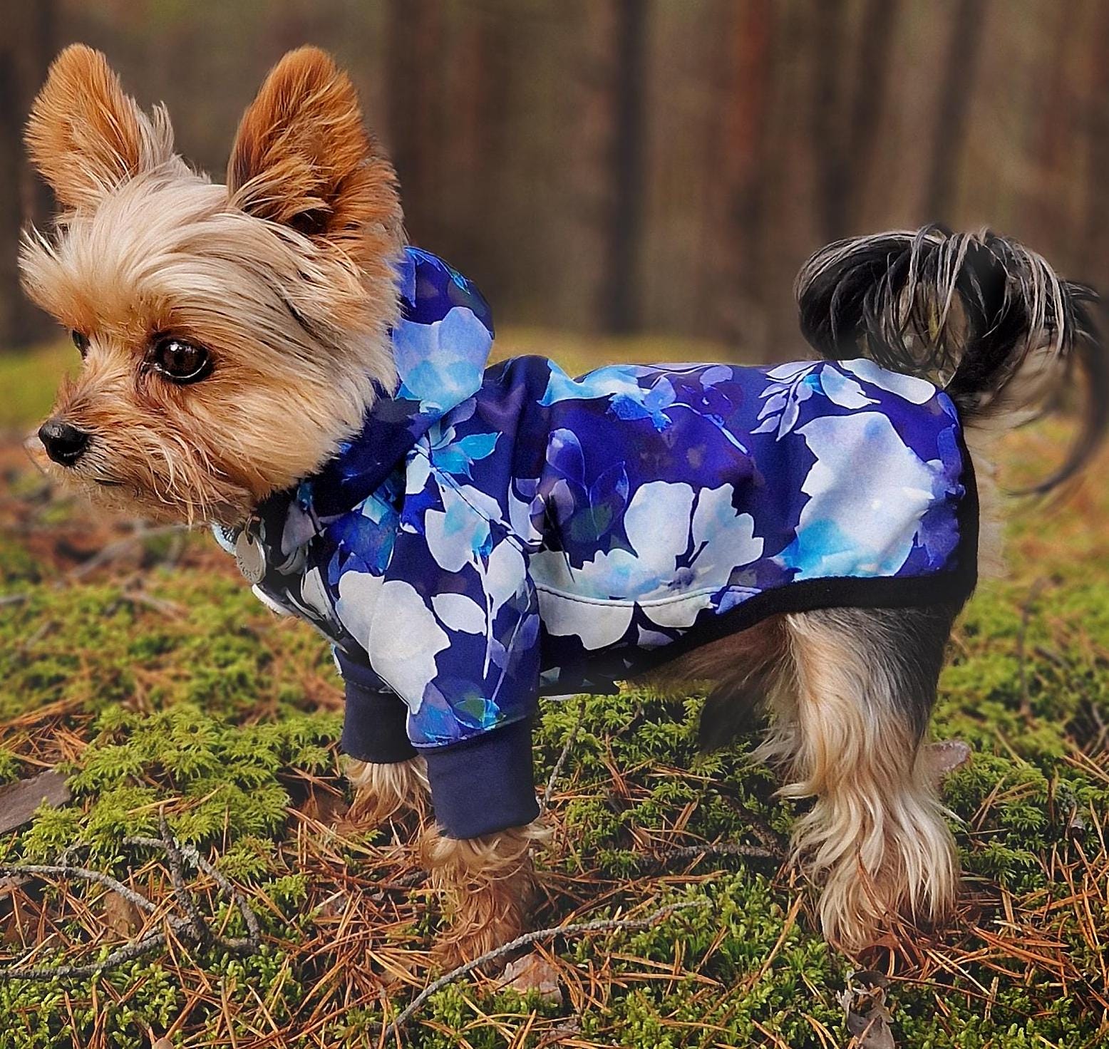 Dog Face Puffer Jacket Coats For Yorkies Yorkie Raincoat